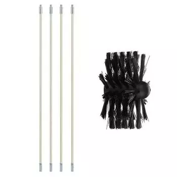 Щетка для чистки дымохода Инструмент для чистки дымохода и набор стержней Набор для чистки воздуховодов Инструмент для чистки 4 poles + a brush head