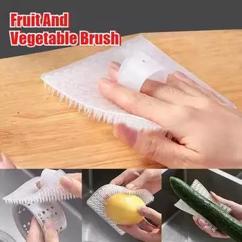 Щетка для чистки фруктов и овощей Пищевой силикон Щетки для чистки картофеля и моркови Кухонная щетка для мытья посуды Инструменты для чистки Гаджеты 2pcs синий