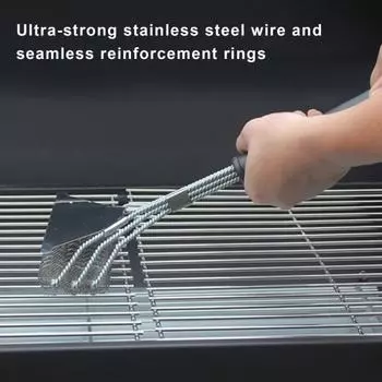 Щетка для чистки гриля-барбекю 3-в-1 с широким скребком, нескользящей ручкой, щетиной чёрный