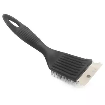Щетка для чистки гриля для барбекю, щетка для барбекю, инструменты для чистки, скребок из проволоки из нержавеющей стали, аксессуары для домашнего барбекю на открытом воздухе чёрный