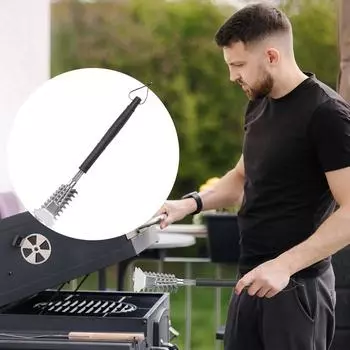 Щетка для чистки гриля из нержавеющей стали 2 в 1 Щетка для чистки гриля Аксессуары для чистки барбекю для дома и пикника на гриле
