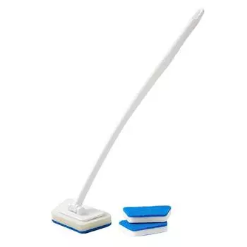 Щетка для чистки губкой с длинной ручкой Многофункциональная трапециевидная щетка для чистки ванны для плитки и стекла