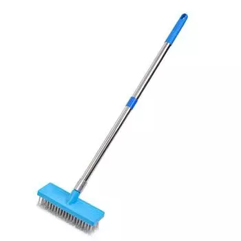 Щетка для чистки из нержавеющей стали Щетка для чистки гальки Щетка для чистки каменной плитки патио и бассейна Наружная щетка для мытья 80 cm A