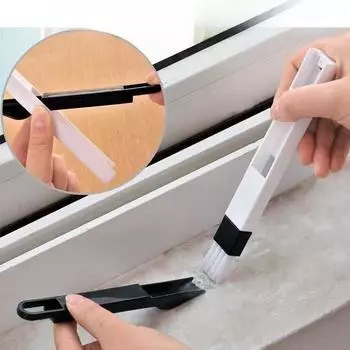 Щетка для чистки канавок, инструмент для чистки оконных канавок, маленькая щетка, бытовые окна и оконные щели, инструмент для совок для мусора, мертвый угол чёрный