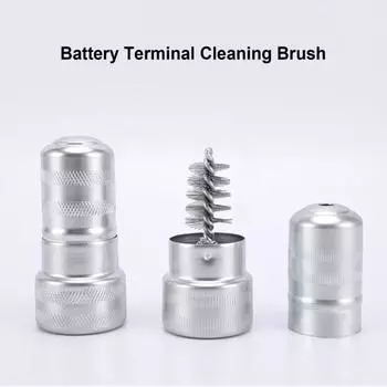 Щетка для чистки клемм аккумулятора. Простая в использовании, удаляет коррозию, продлевает срок службы аккумулятора. Инструмент для автомобилей, лодок, грузовиков. серебряный