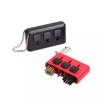 Щетка для чистки клюшек для гольфа 3 в 1 Карманные аксессуары для переноски и тренировок Портативная клюшка для гольфа Щетка для чистки клюшек для гольфа с канавкой Паттер Ведж Болл красный