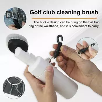 Щетка для чистки клюшек для гольфа Щетка для гольфа с бутылкой-прессом 160 мл и выдвижным зажимом Инструмент для чистки клюшек для гольфа Аксессуары для гольфа для мужчин/женщин белый
