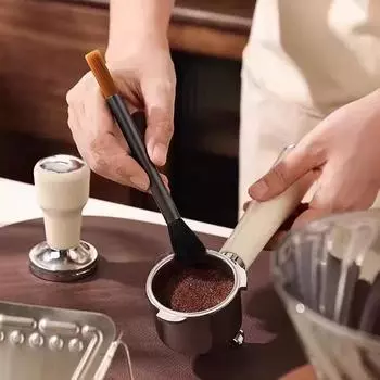 Щетка для чистки кофейной барной стойки, кофемолка, полуавтоматическая кофемашина, кофейный порошок, щетка с мягкой щетиной, инструмент для кофе чёрный