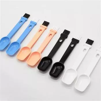 Щетка для чистки кофемолки Густая щетина Не наносит вреда оборудованию Минималистичный дизайн Стильная пластиковая маленькая щетка Ложка для кофемолки White White hair