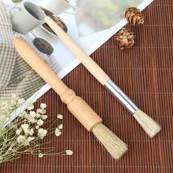 Щетка для чистки кофемолки с деревянной ручкой и натуральной щетиной. Щетка для удаления пыли с дерева.
