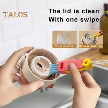 Щетка для чистки крышки чашки 3-в-1, дизайн в форме цветка, щелевая щетка, устойчивый к высоким температурам, многофункциональный чистящий инструмент с отверстием для подвешивания арбуз красный