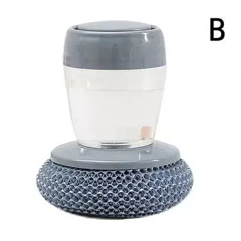 Щетка для чистки кухни 2 в 1, щетка для чистки со съемной щеткой, губкой, дозатором, щеткой для мытья посуды, кухонные принадлежности B