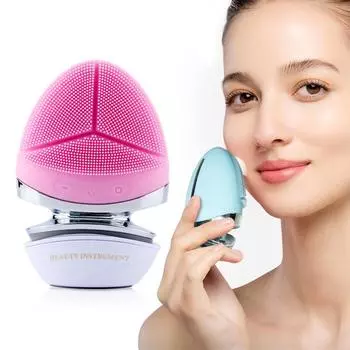 Щетка для чистки лица, электрическая щетка для чистки лица, мини-электрическая щетка для лица, водонепроницаемая микротоковая щетка для лица синий