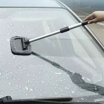 Щетка для чистки лобового стекла Телескопическая штанга из алюминиевого сплава Щетка для удаления запотевания окон