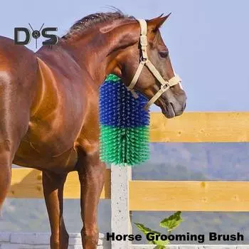 Щетка для чистки лошадей, когтеточка для скота, щетки для ухода за коровами, массажная щетка для снятия зуда и спины для овец, крупного рогатого скота, лошадей, свиней зелёный