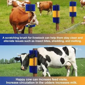 Щетка для чистки лошадей, когтеточка для скота, щетки для ухода за коровами, массажная щетка для снятия зуда и спины для овец, крупного рогатого скота, лошадей, свиней зелёный