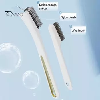 Щетка для чистки масла для кухонной плиты, эргономичная ручка 3-в-1, многофункциональная щетка для чистки, аксессуары для дома белый