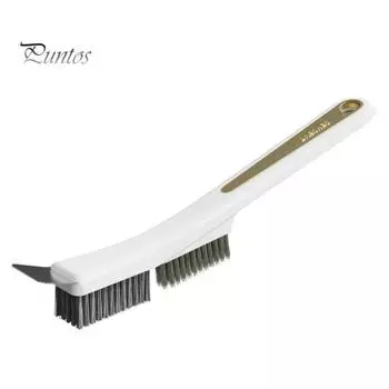 Щетка для чистки масла для кухонной плиты, эргономичная ручка 3-в-1, многофункциональная щетка для чистки, аксессуары для дома белый