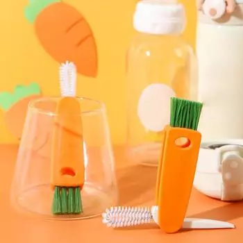 Щетка для чистки Многофункциональная удобная пластиковая мягкая щетка для мытья посуды с защитой от царапин для дома оранжевый