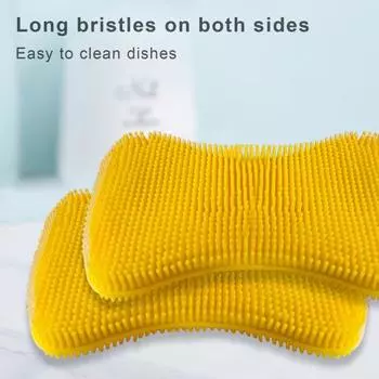 Щетка для чистки Нескользящие инструменты Отверстие для подвешивания Полезная щетка для мытья посуды Кухонные щетки для дома циан