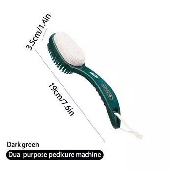 Щетка для чистки ног 2 в 1 Инструмент для ухода за ногами Инструменты для педикюра Пятки Щетка для чистки Инструменты для педикюра Двусторонний шлифовальный камень для ног зелёный