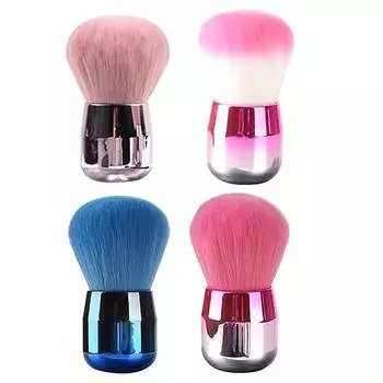 Щетка для чистки ногтей Кисть для макияжа с металлической ручкой Кисть для чистки геля от пыли Кисть для снятия пудры с ногтей