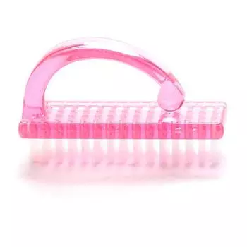 Щетка для чистки ногтей Маникюр Удаление пыли Инструмент для чистки ногтей Большая пластиковая Маникюр Педикюр Мягкая шерсть из волокна Отшелушивающая щетка розовый