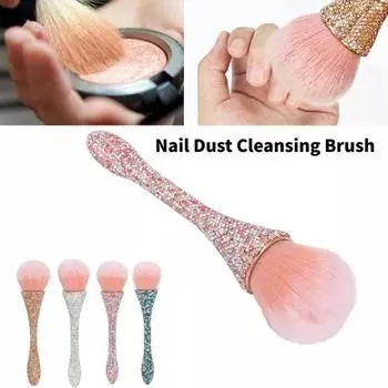 Щетка для чистки ногтей от пыли, мягкие нейлоновые волосы, удобная ручка, предотвращает деформацию, рассыпчатая кисть для пудры