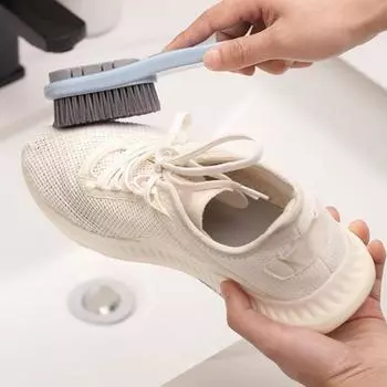 Щетка для чистки обуви Эргономичный дизайн Длинная ручка Двусторонний дизайн Водонепроницаемый резиновый очиститель для обуви Средство для чистки зимних ботинок оранжевый