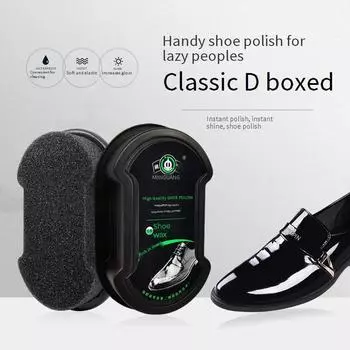 Щетка для чистки обуви, крем для кожаной обуви, щетка для обуви, портативная губка для чистки кожаной обуви, эффективное загрязнение без повреждения верха обуви чёрный