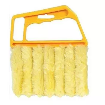 Щетка для чистки окон из микрофибры, очиститель пылесборника для кондиционера, моющаяся ткань для чистки слепых лезвий жёлтый