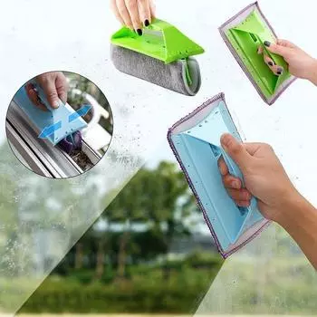 Щетка для чистки окон, протирка стеклянных канавок, щетка для мытья окон, инструменты для очистки зазоров на подоконниках синий