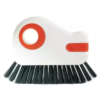 Щетка для чистки оконных направляющих 2 в 1, щетка для щелей с жесткой щетиной и скрытым скребком, щетка для чистки затирки оранжевый