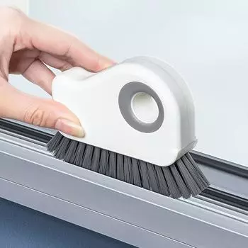 Щетка для чистки оконных направляющих Инструменты для чистки 2 в 1 Инструмент для чистки затирки Щетка с жесткой щетиной Щетка для чистки щелей для раздвижных дверей Подоконник чёрный