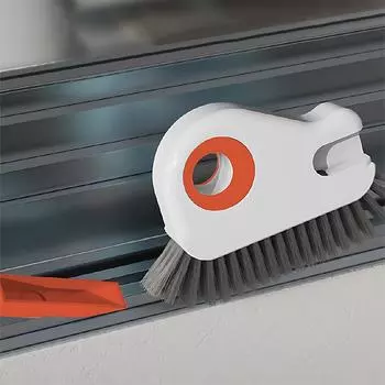 Щетка для чистки оконных щелей 2-в-1, бытовой инструмент для чистки, оконная канавка, щетка для мертвых углов 12.5*9cm оранжевый