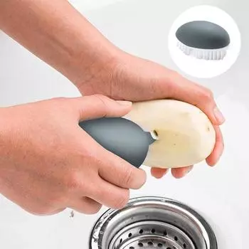 Щетка для чистки овощей и фруктов, жесткая ручка, можно мыть в посудомоечной машине, нескользящая щетина, щетка для овощей, скребок