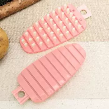 Щетка для чистки овощей Плотная щетина Вогнутая выпуклая секция Свободный изгиб Экономия труда Щетка для чистки фруктов Кухонный гаджет зелёный