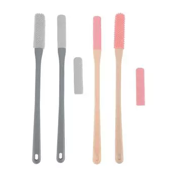 Щетка для чистки пальцев ног, 2 шт., отшелушивающее средство для удаления омертвевшей кожи, снятия зуда, длинная ручка, мягкий скраб для ног Pink