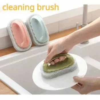 Щетка для чистки плитки для ванной комнаты, стеклянная раковина, обеззараживающая кухонная кастрюля, плита, стол, настенная подставка, чистая щетка для чистки синий
