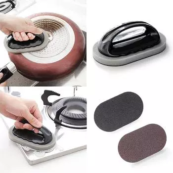 Щетка для чистки плитки, сильная дезактивация, волшебная губка для пола для кастрюли с ручками, щетка для ванны для посуды, 1 шт., кухонные принадлежности, наждак, горячая распродажа чёрный