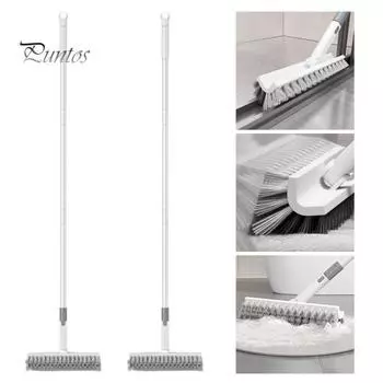 Щетка для чистки пола 2 в 1, масштабируемая V-образная жесткая щетина, щетка для чистки с ручкой, инструмент для чистки плиточных швов белый