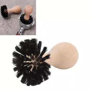 Щетка для чистки портафильтра, инструмент для чистки корзины для кофе с деревянной ручкой для кофемашины