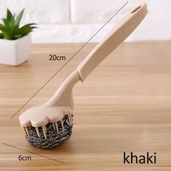 Щетка для чистки, проволочный шарик, кастрюля для мытья посуды, длинная ручка, форма цветка сливы, кухонные аксессуары