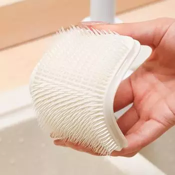 Щетка для чистки раковин и щелей в японском стиле: Универсальное чистящее средство для фруктов/овощей и нескользящая подкладка в одном белый
