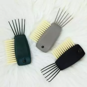 Щетка для чистки расчески Пластиковая чистящая расческа с когтями и воздушной подушкой Инструмент для удаления волос Крючок для волос Инструмент для чистки серый