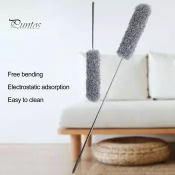 Щетка для чистки, регулируемая телескопическая ручка, мягкая съемная головка из нержавеющей стали, диван, окно автомобиля, потолок, тряпка для удаления пыли, бытовая пыль серый