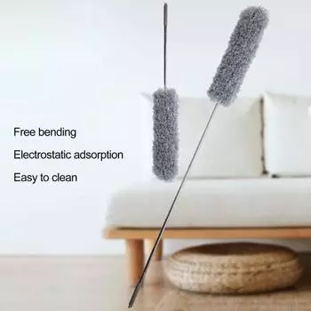 Щетка для чистки, регулируемая телескопическая ручка, мягкая съемная головка из нержавеющей стали, диван, окно автомобиля, потолок, тряпка для удаления пыли, бытовая пыль серый