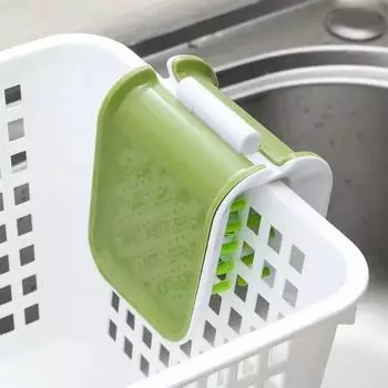 Щетка для чистки ремней безопасности салона автомобиля Специальный инструмент Двусторонний U-образный складной лоток Губка Алмазная щетка Ремень безопасности Защита для рук зелёный