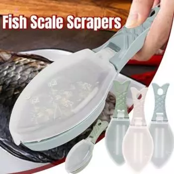 Щетка для чистки рыбьей кожи Щетка для чистки рыбьей чешуи Скребок для чистки рыбьей чешуи Скребок для чистки кожи Кухонные принадлежности 1PC белый