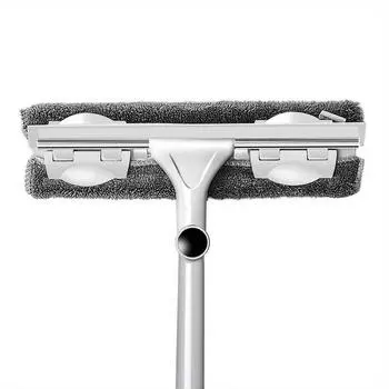 Щетка для чистки с длинной ручкой Очиститель окон Стеклянный ракель Телескопический стержень Вращающаяся головка с очисткой хаки